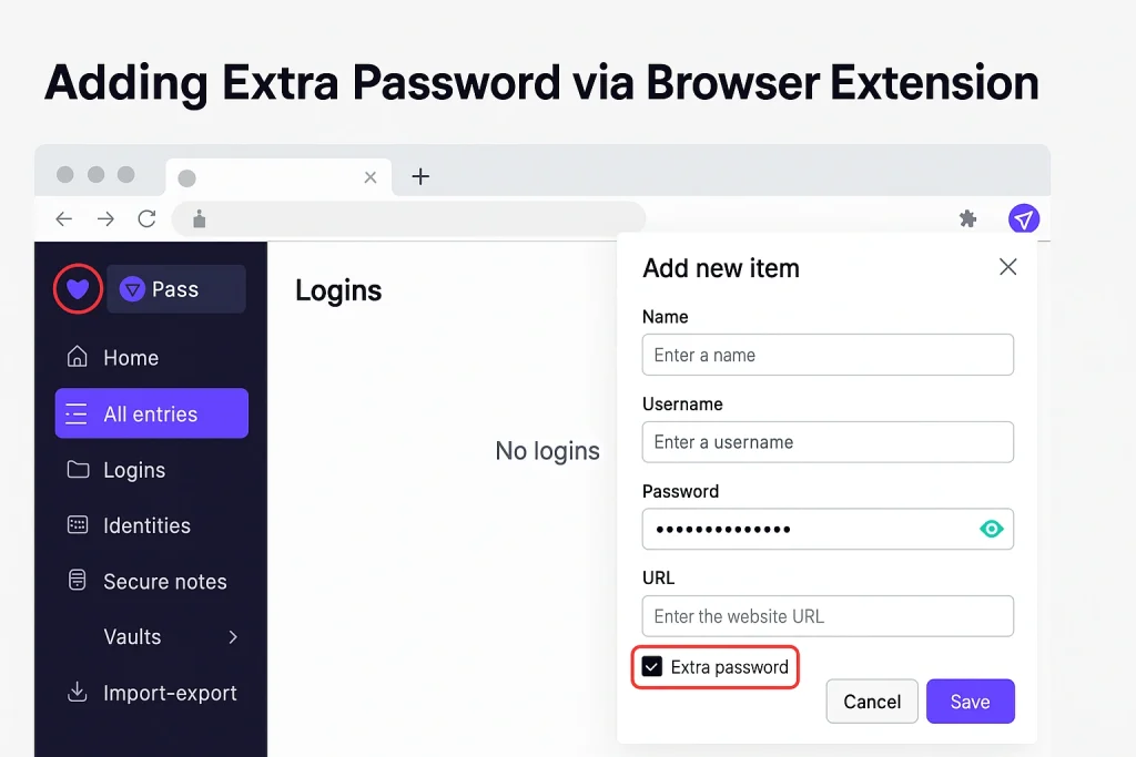 Adding Extra Password via Browser Extension
