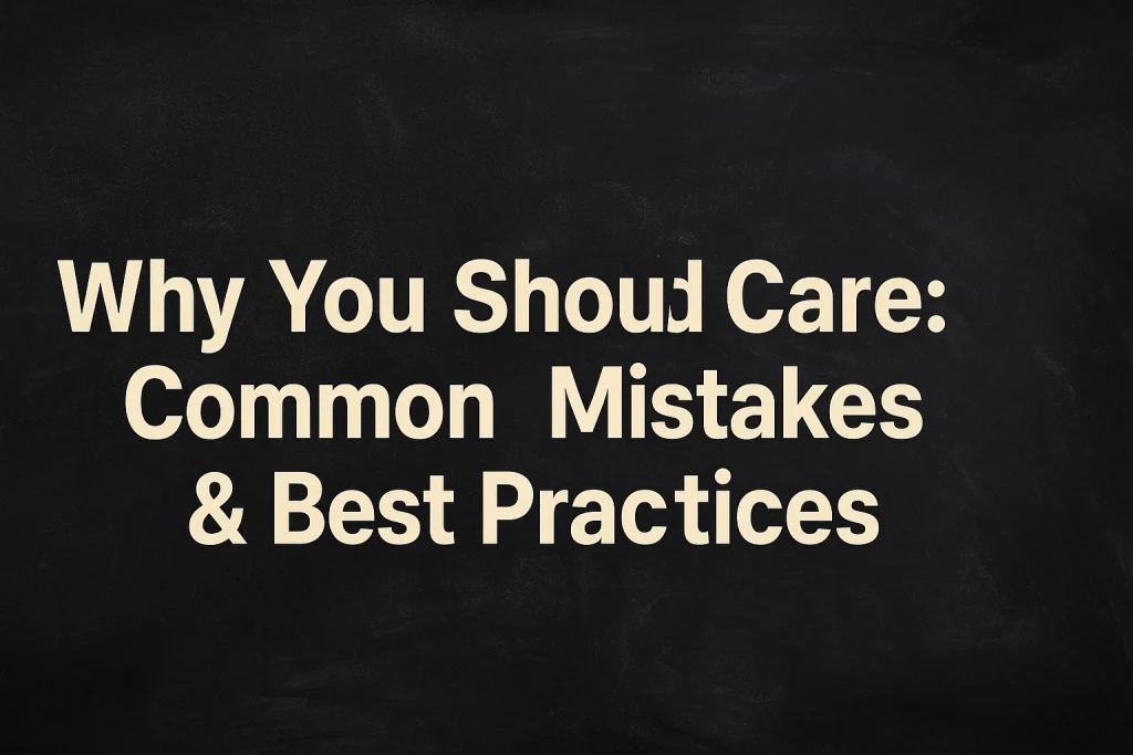 Why You Should Care Common Mistakes & Best Practices